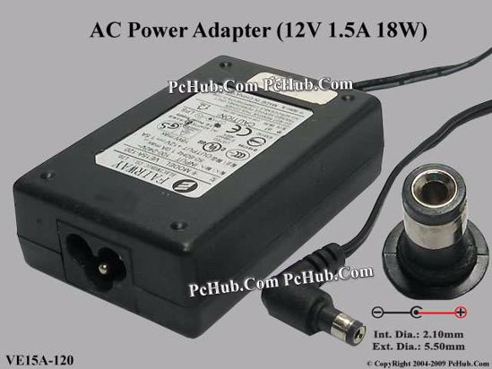 Other Brands Fairway Electronic AC Adapter 5V-12V 12V 1.5A, 5.5/2.1mm, 3-Prong