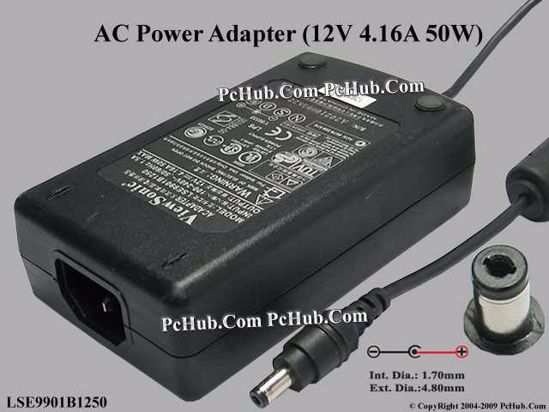 ViewSonic Common Item (ViewSonic) AC Adapter 5V-12V 12V 4.16A, 1.7/4.8mm, C14