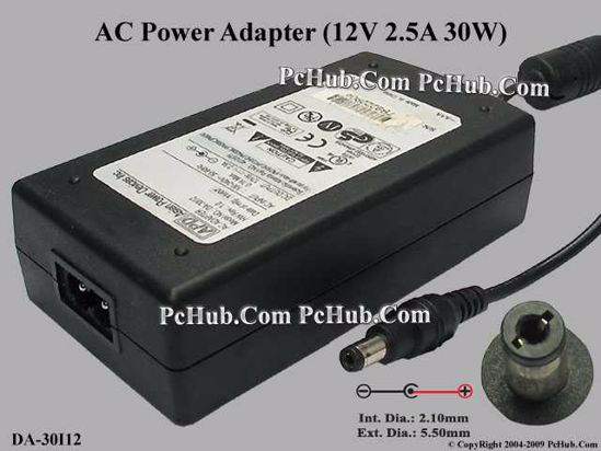 APD / Asian Power Devices DA-30I12 AC Adapter 5V-12V 12V 2.5A, 5.5/2.1mm, 2-Prong