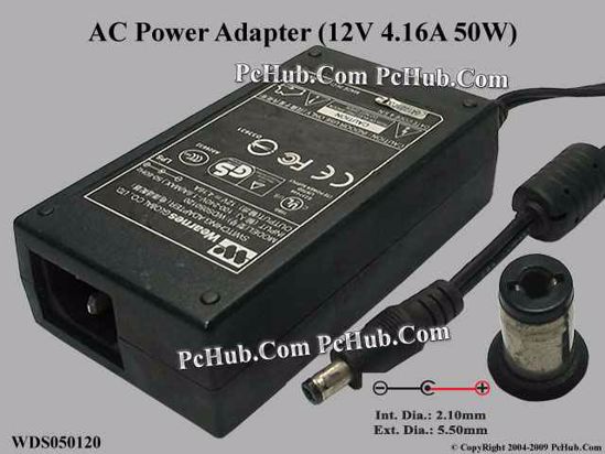 Wearnes WDS050120 AC Adapter 5V-12V 12V 4.16A, 5.5/2.1mm, C14