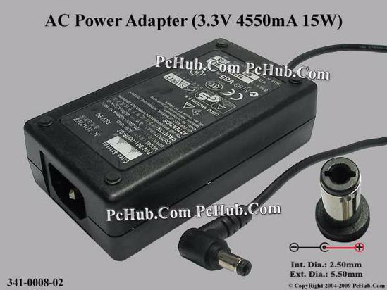 Cisco 341-0008-02 AC Adapter 5V-12V 3.3V 4.55A, 5.5/2.5mm, C14