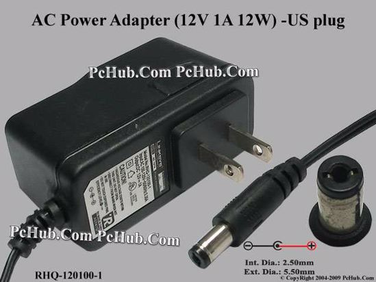 Linksys RHQ-120100-1 AC Adapter 5V-12V 12V 1A, 5.5/2.1mm, US 2-Pin Plug