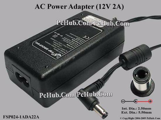 FSP Group Inc FSP024-1ADA22A AC Adapter 5V-12V 12V 2A, 2.5/5.5mm, 2-Prong