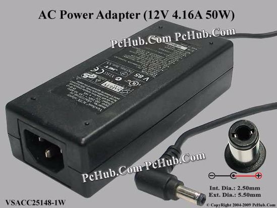 ViewSonic Common Item (ViewSonic) AC Adapter 5V-12V 12V 4.16A, 2.5/5.5mm, C14