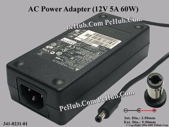 Cisco 341-0231-01 AC Adapter 5V-12V 12V 5A, 5.5/2.5mm, C14