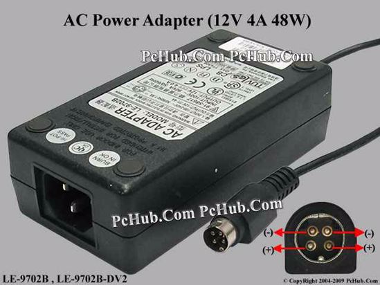 Other Brands Lien Electronics AC Adapter 5V-12V 12V 4.16A, 4-Pin, P1 4=V