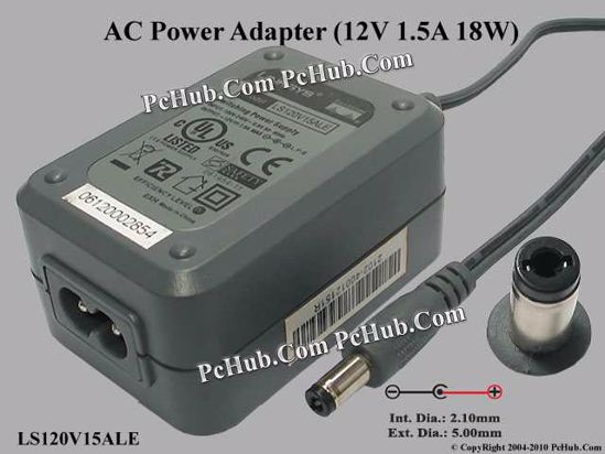 Linksys LS120V15ALE AC Adapter 5V-12V 12V 1.5A, 5.5/2.1mm, 2-Prong