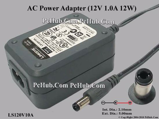 Linksys LS120V10A AC Adapter 5V-12V 12V 1A, 5.0/2.1mm, 2-Prong