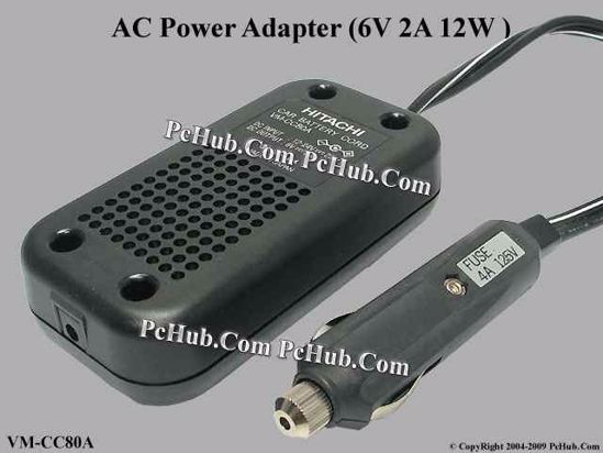 Hitachi Common Item (Hitachi) AC Adapter 5V-12V VM-CC80A, 6V 2A, Car Adapter