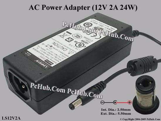 Linksys LS12V2A AC Adapter 5V-12V 12V 2A, 2.1/5.5mm, 3-Prong