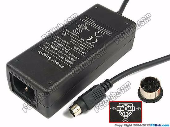 Other Brands SPP34-12.0/5.0-2000 AC Adapter 5V-12V 12V 2A, 5V 2A, 6P, P1 2=5V, P5 6=12V,