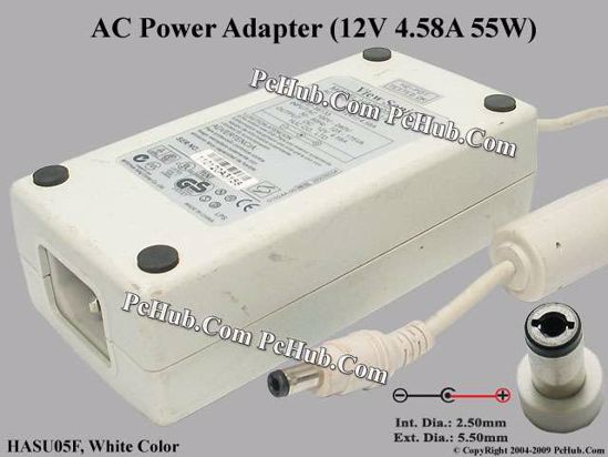 ViewSonic Common Item (ViewSonic) AC Adapter 5V-12V 12V 4.58A, 5.5/2.5mm, C14, White