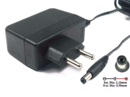 DVE DSA-0151A-12 AC Adapter 5V-12V 12V 1.25A, Tip-B, Euro 2-pin, NEW