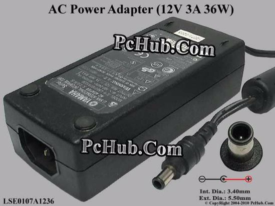 YAMAHA Common Item (YAMAHA) AC Adapter 5V-12V 12V 3A, 5.5/3.0mm With Pin, C14