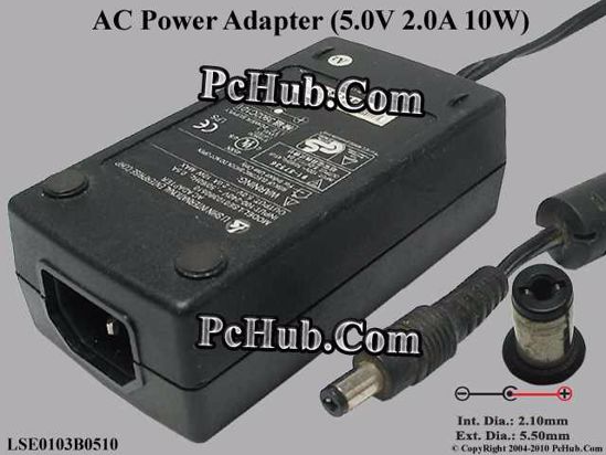 Li Shin LSE0103B0510 AC Adapter 5V-12V 5V 2A, Tip-B, (IEC C14)