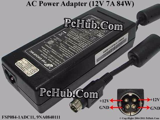 FSP Group Inc FSP084-1ADC11 AC Adapter 5V-12V 12V 7A, 4-Pin P1 4=V