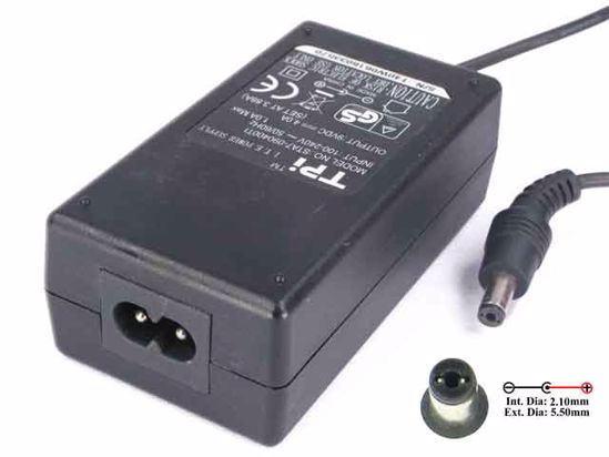 Other Brands Tpi AC Adapter 5V-12V 9V 4A, 5.5/2.1mm, 2-Prong