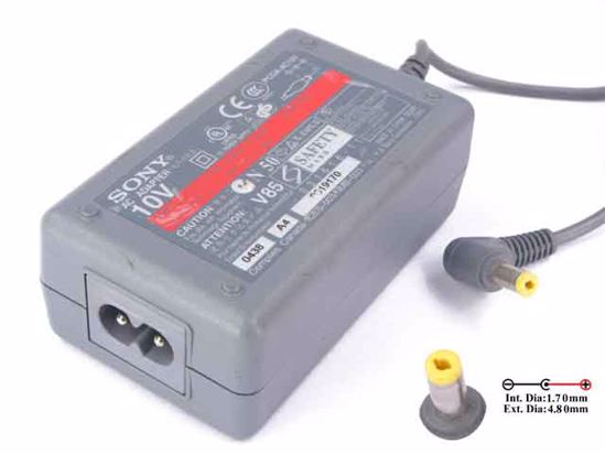 Sony Vaio Parts AC Adapter 5V-12V 10V 1.5A, 4.8/1.7mm, 2-Prong