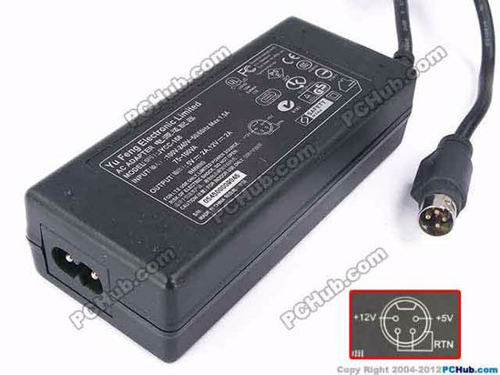 Other Brands Yu Feng Electronic AC Adapter 5V-12V 12V 2A, 5V 2A, 4P, P1=5V, P4=12V, 2-Pr