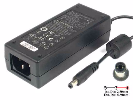 HJC HASU11FB50 AC Adapter 5V-12V 12V 4.16A, 2.5/5.5mm, C14