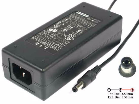 Other Brands L.T.E. AC Adapter 5V-12V 12V 5A 60W, Barrel 5.5/2.5mm, IEC C14