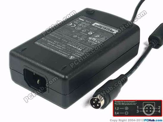 Li Shin LSE9901B1260 AC Adapter 5V-12V 12V 5A, 4-Pin P1 4=V