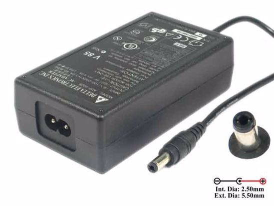 Delta Electronics ADP-50ZB AC Adapter 5V-12V 9V 4A 2.5/5.5mm, 2-prong