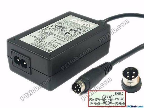 APD / Asian Power Devices DA-34A02 AC Adapter 5V-12V 12V 2A, 5V 2A, 4P, P1=5V, P4=12V, 2