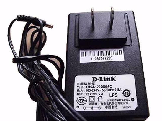 D-Link AMS4-1202000FC AC Adapter 5V-12V 12V 2A, 3.5/1.35mm, US 2-Pin Plug