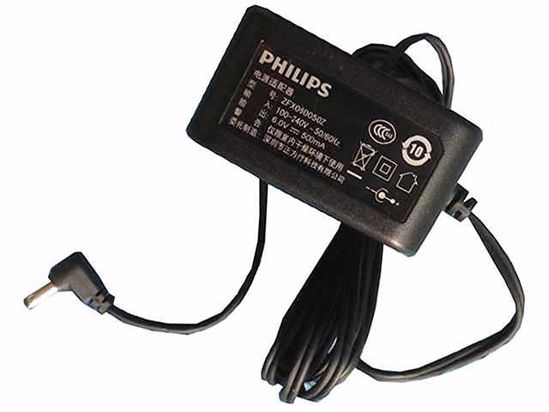 Philips AC Power AC Adapter 5V-12V 6V 0.5A, 3.5mm, US 2-Pin Plug