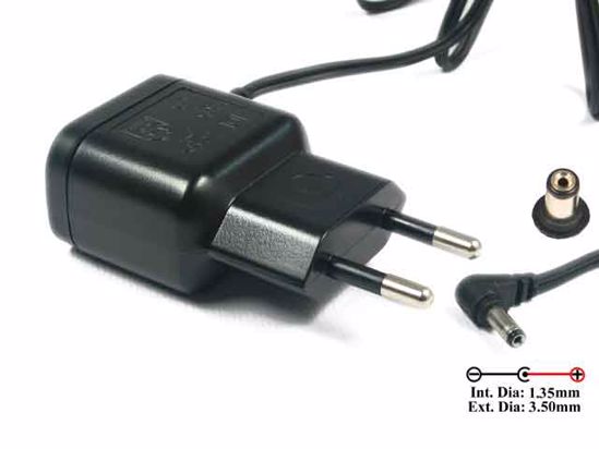 Philips AC Power AC Adapter 5V-12V 6V 0.5A, 3.5/1.35mm, EU 2-Pin, New