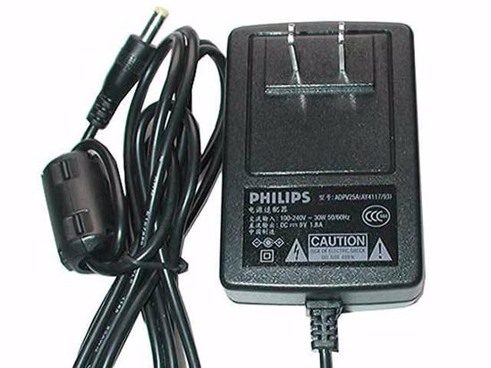 Philips AC Power AC Adapter 5V-12V 9V 1.8A, US 2-Pin Plug