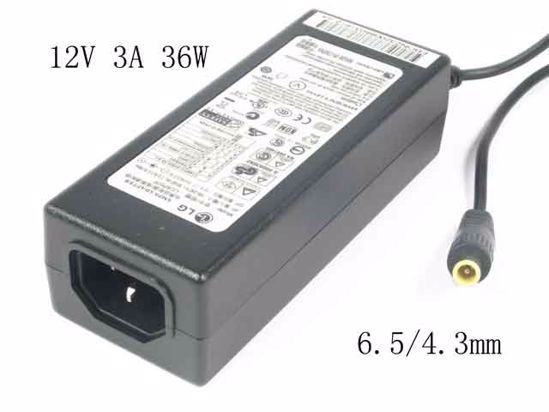 LG Common Item (LG) AC Adapter 5V-12V 12V 3A 36W, Barrel 6.5/4.3mm With Pin, IEC C14, Ne