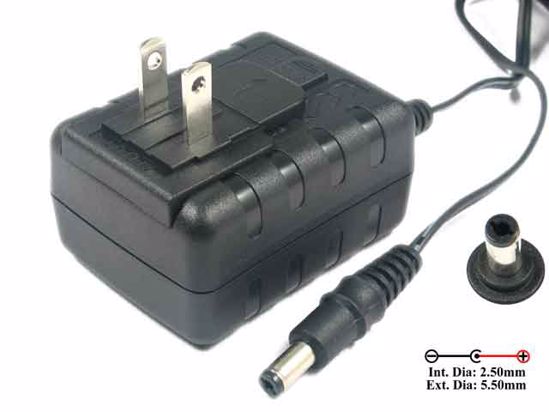 APD / Asian Power Devices WA-13A05R AC Adapter 5V-12V 5V 2.5A, 5.5/2.5mm, US 2-Pin Plug,