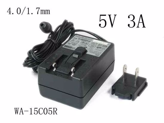 APD / Asian Power Devices WA-15C05R AC Adapter 5V-12V 5V 3A, 4.0/1.7mm, US 2-Pin Plug, N