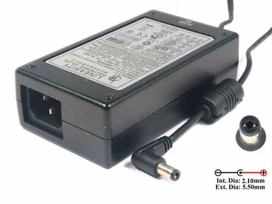 Linearity LAD6019AB5 AC Adapter 5V-12V 12V 5A, 5.5/2.1mm, C14, NEW