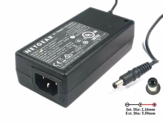 NETGEAR 332-10318-01 AC Adapter 5V-12V 12V 5A, Barrel 5.5/2.1mm, IEC C14