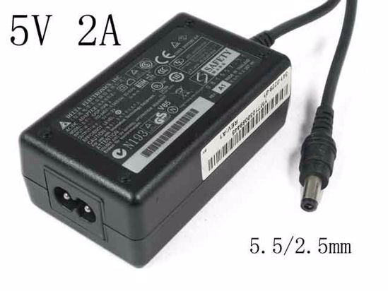 Delta Electronics EADP-10AB AC Adapter 5V-12V 5V 2A, Barrel 5.5/2.5mm,2-Prong