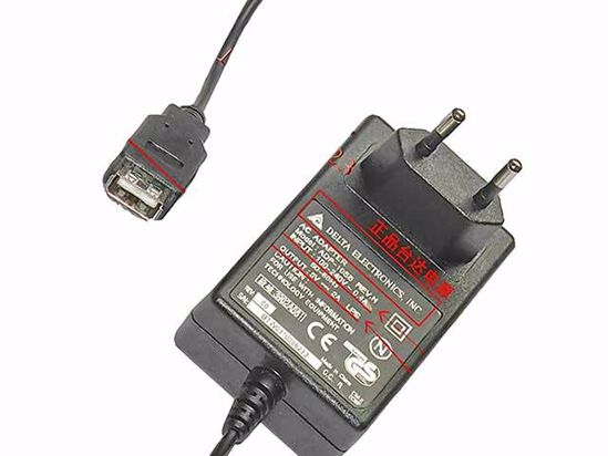 Delta Electronics ADP-10SB AC Adapter 5V-12V 5V 2A, USB Tip, EU 2-Plug, New