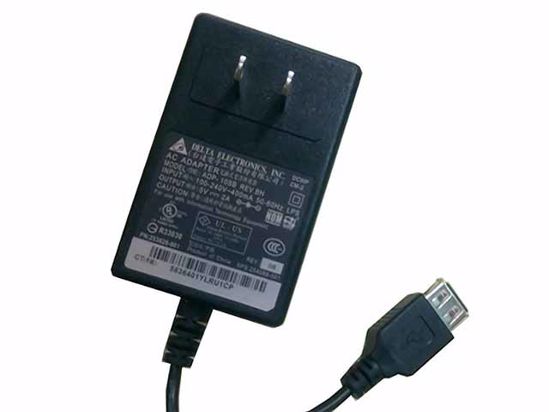 Delta Electronics ADP-10SB AC Adapter 5V-12V 5V 2A, USB Tip, US 2-Plug, New