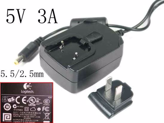 PHIHONG PSA15R-050P AC Adapter 5V-12V 5V 3A, 5.5/2.5mm, US 2-Pin Plug