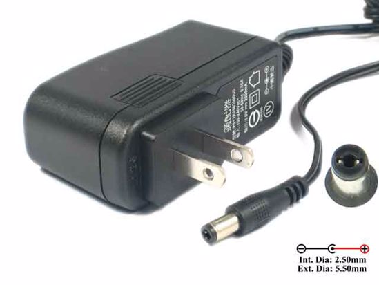 FlyPower PS12K0502000U5 AC Adapter 5V-12V 5V 2A, 5.5/2.5mm, US 2-Pin Plug, New