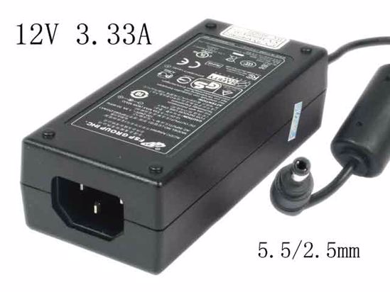 FSP Group Inc FSP040-DGAA1 AC Adapter 5V-12V 12V 3.33A Barrel 5.5/2.5mm, IEC C14