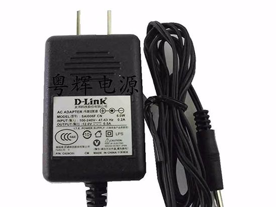 D-Link AC to DC (D-Link) AC Adapter 5V-12V 12V 0.5A, 3.5/1.1mm, US 2-Pin, New