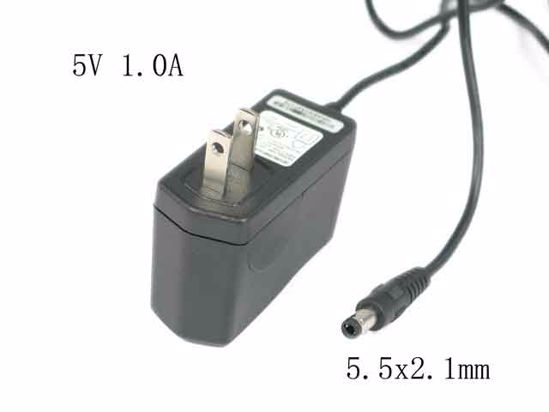 ACP OEM Power AC Adapter 5V-12V 5V 1.0A, Barrel 5.5x2.1mm, US 2-Pin Plug