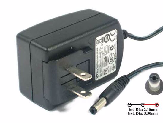 DVE DSA-12CA-12 AC Adapter 5V-12V 12V 1A, 5.5/2.1mm, US 2-Pin, New