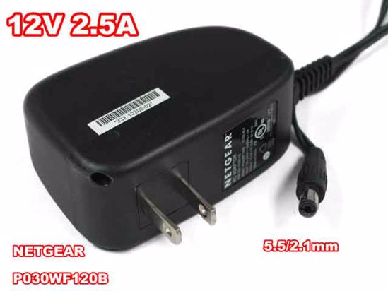 NETGEAR AC To DC (Netgear)) AC Adapter 5V-12V 12V 2.5A, 5.5/2.1mm, US 2-Pin, New