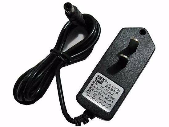 Other Brands Jingsai AC Adapter 5V-12V 9V 0.6A, Baarel 5.5/2.5mm, US 2-Pin, New