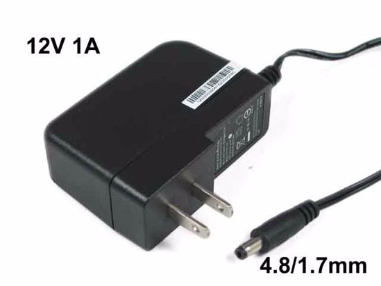 ACP Other Brand AC Adapter 5V-12V 12V 1A, 4.8/1.7mm, US 2-Pin, New