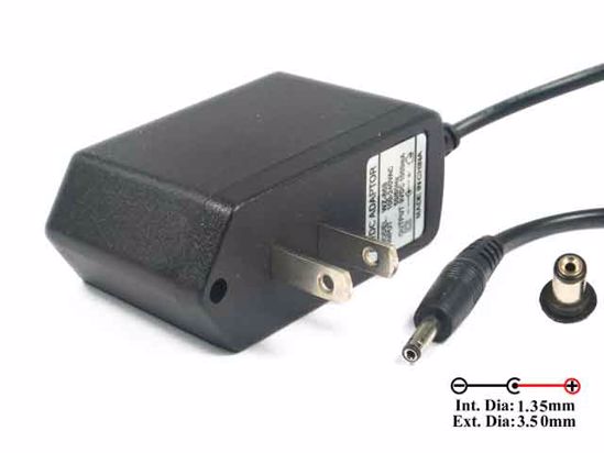 ACP Other Brand AC Adapter 5V-12V 9V 1A, 3.5/1.35mm, US 2-Pin, New